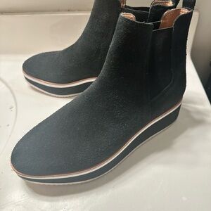 ANTONIO MELANI Black Suede Ankle Booties Size 7.5